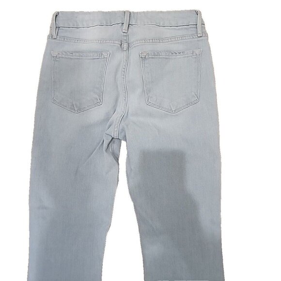 FRAME Jeans Blue Le Crop Mini Boot Light Wash Raw Hem Women's 27 - Picture 7 of 14